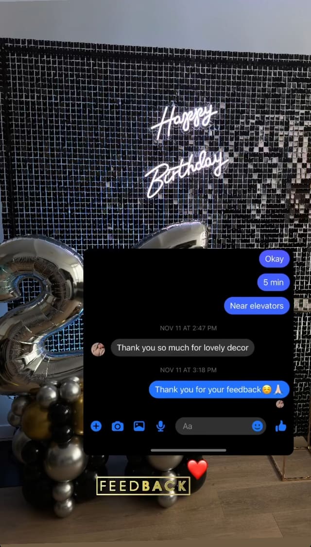 AER Balloon Decor client review — balloon styling