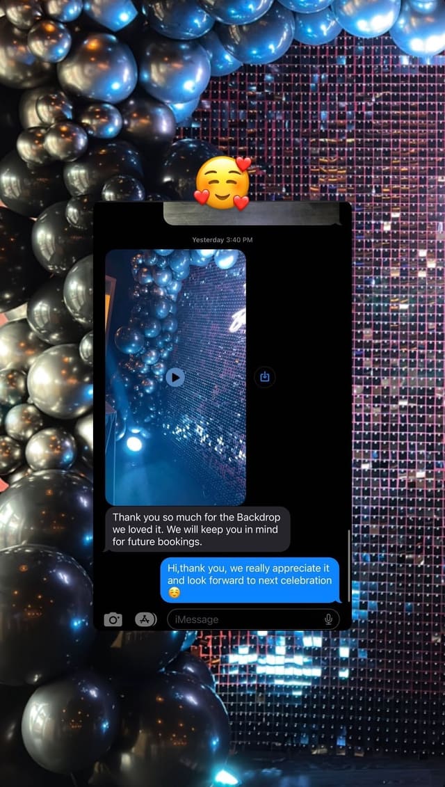 AER Balloon Decor client review — balloon styling