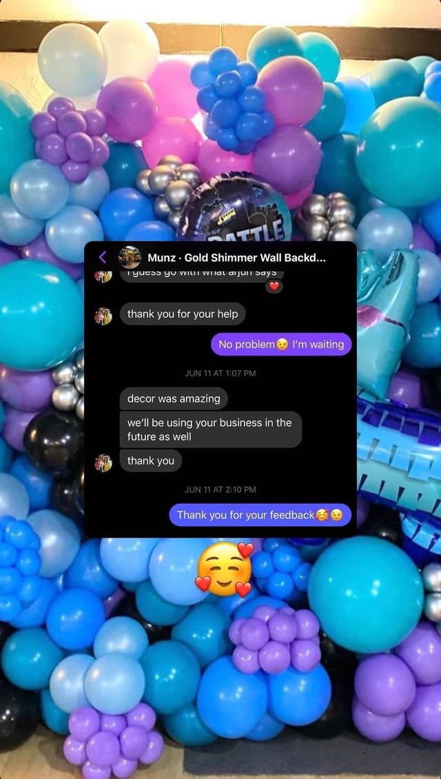 AER Balloon Decor client review — balloon styling