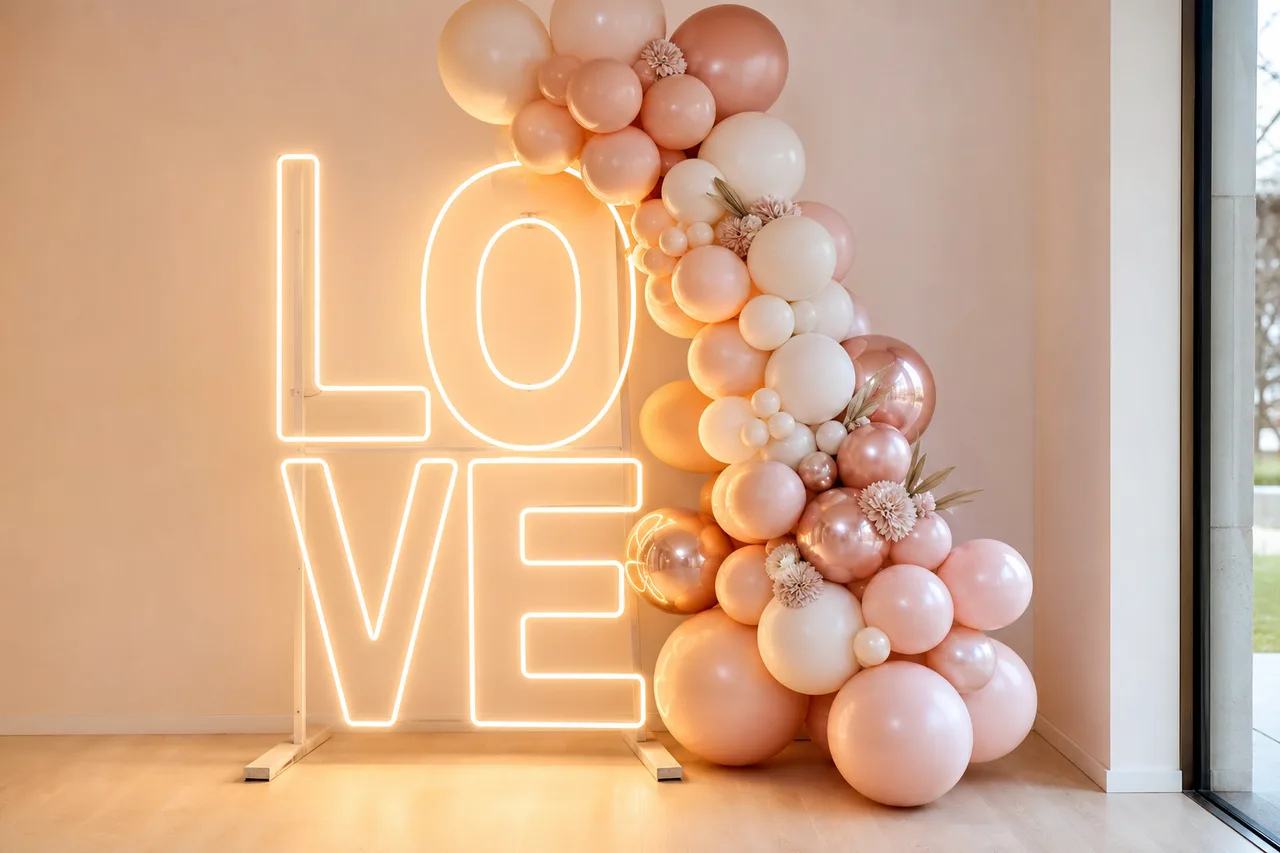 Неон LOVE + гирлянда